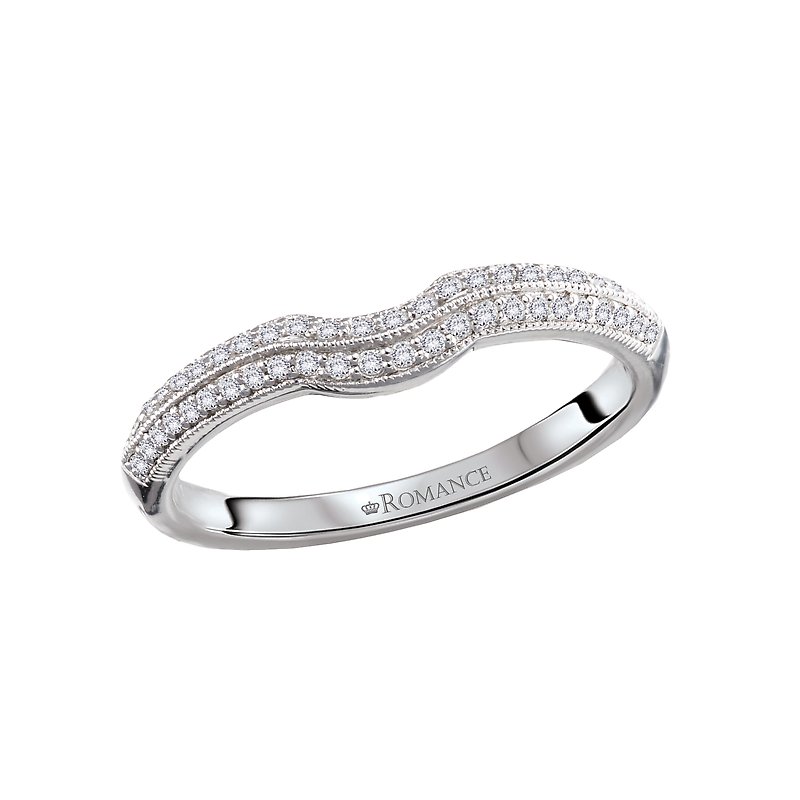 Romance Diamond Wedding Band with Milgrain Design