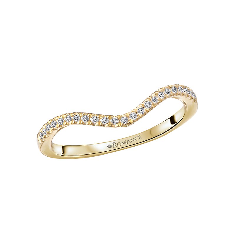 Romance Curved Front Diamond Wedding Band