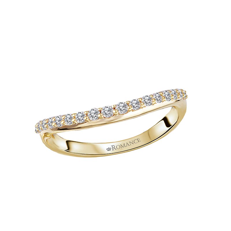 Romance Curved Front Diamond Wedding Band