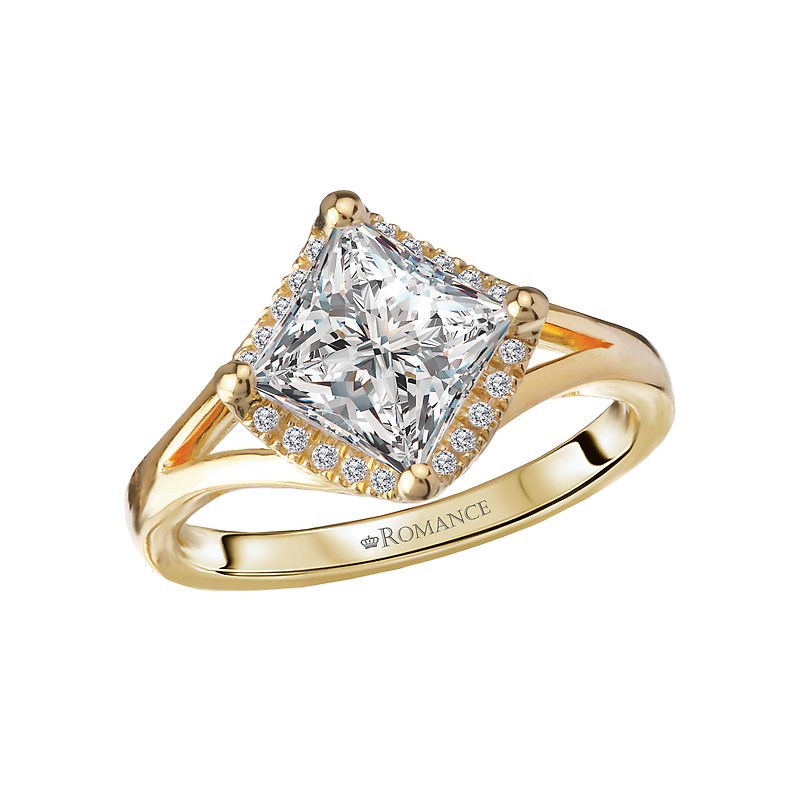 Romance Semi-Mount Diamond Halo Engagement Ring