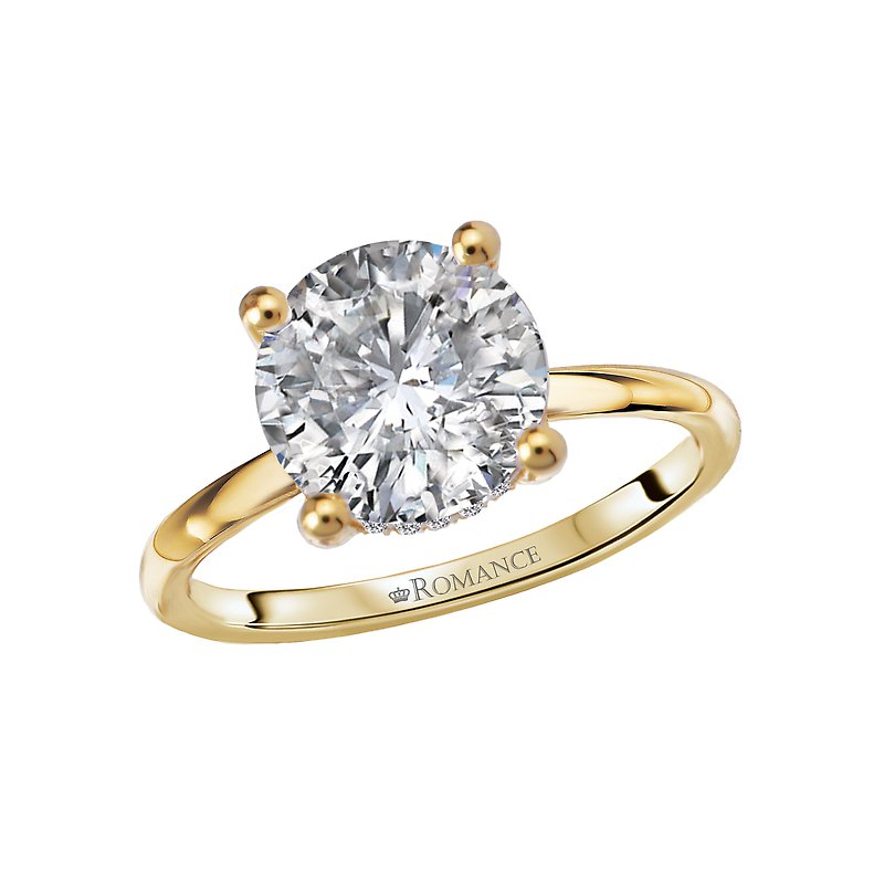 Romance Diamond Semi-Mount Hidden Halo Engagement Ring