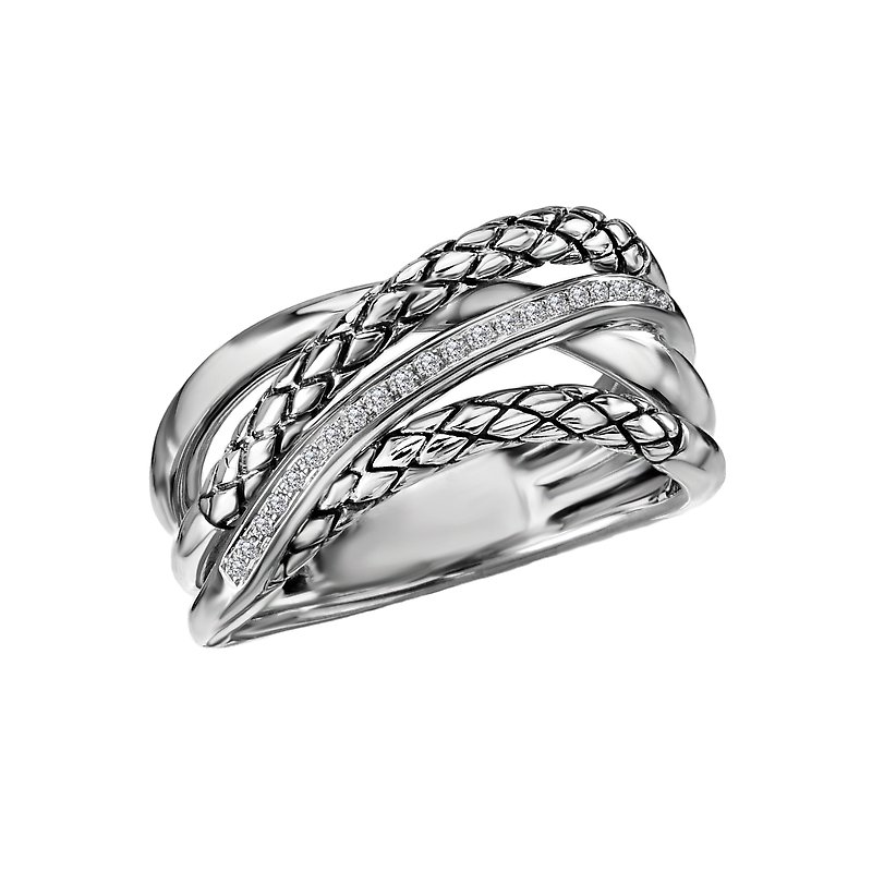 Eleganza Ladies Twist Sterling Silver Ring