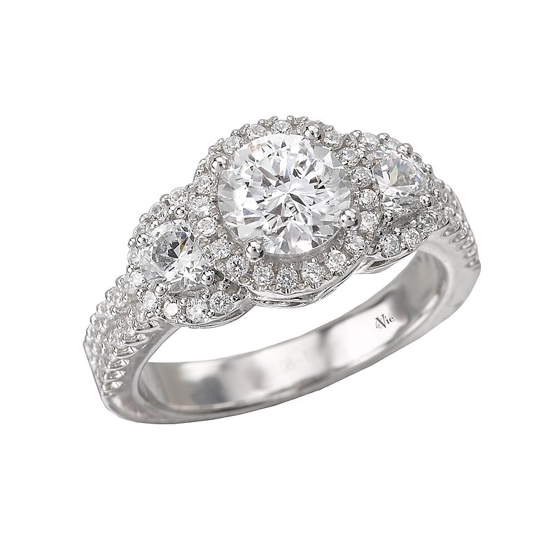 Lavie 3-Stone Semi-Mount Diamond Ring