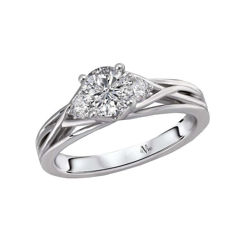 Lavie 3 Stone Semi-Mount Diamond Ring