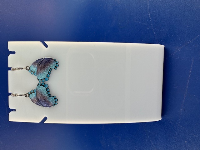 Butterfly wing earrings in sterling silver and enamel