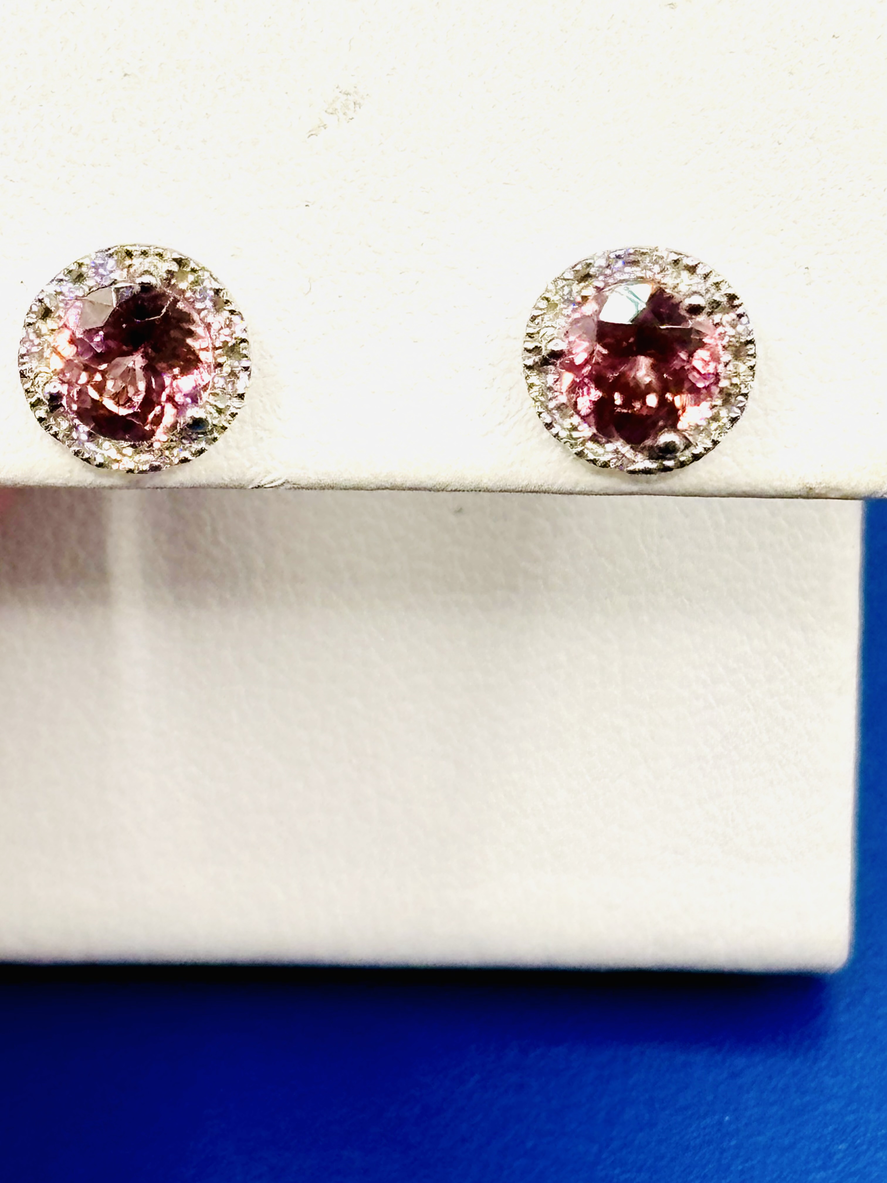 Rose Zircon Halo Martini Earrings