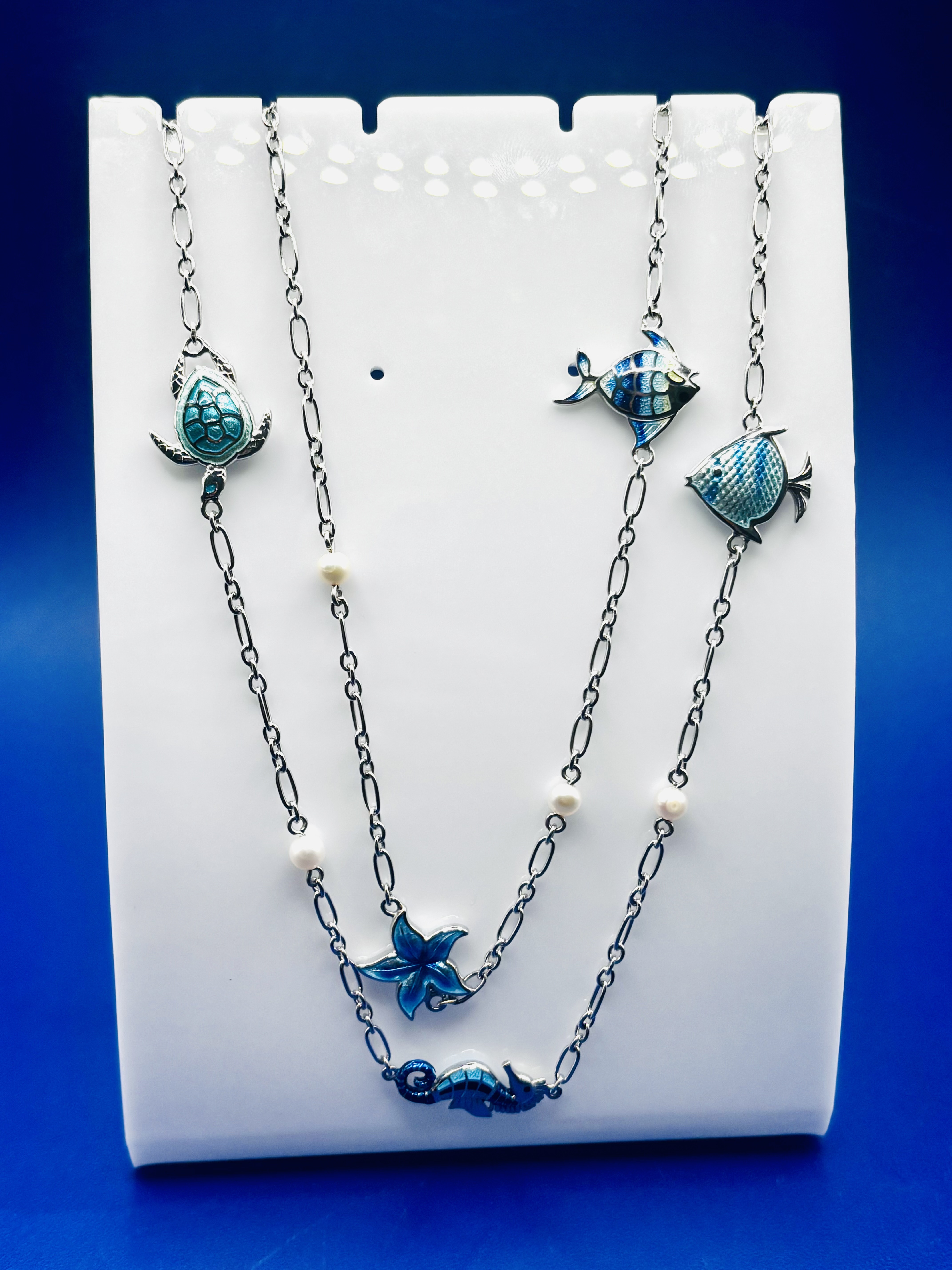 Nautical Sealife Enamel Necklace