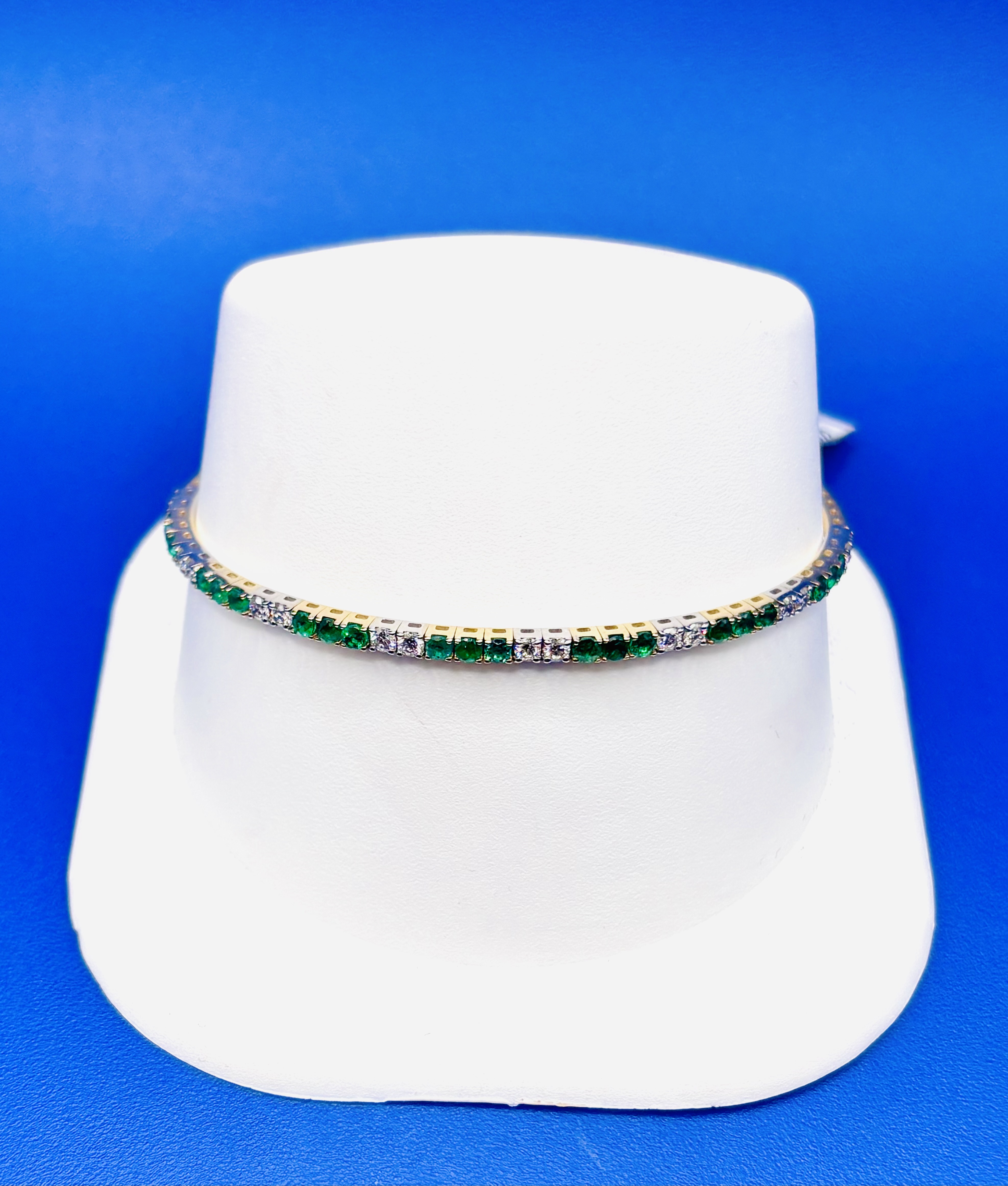 Emerald & Diamond Flexible Bracelet