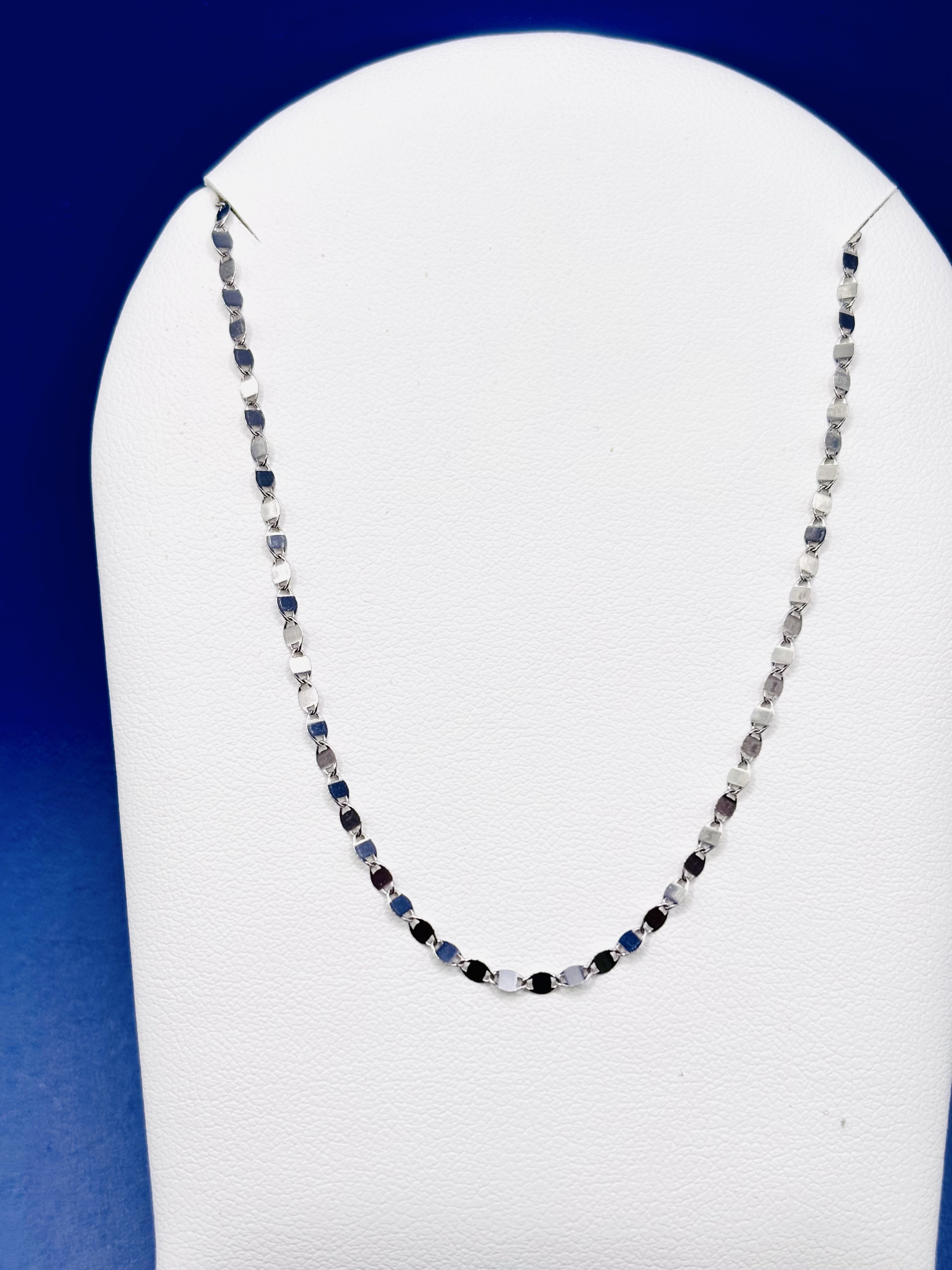 14kt White Gold Mirror Gucci Link 16 Inch