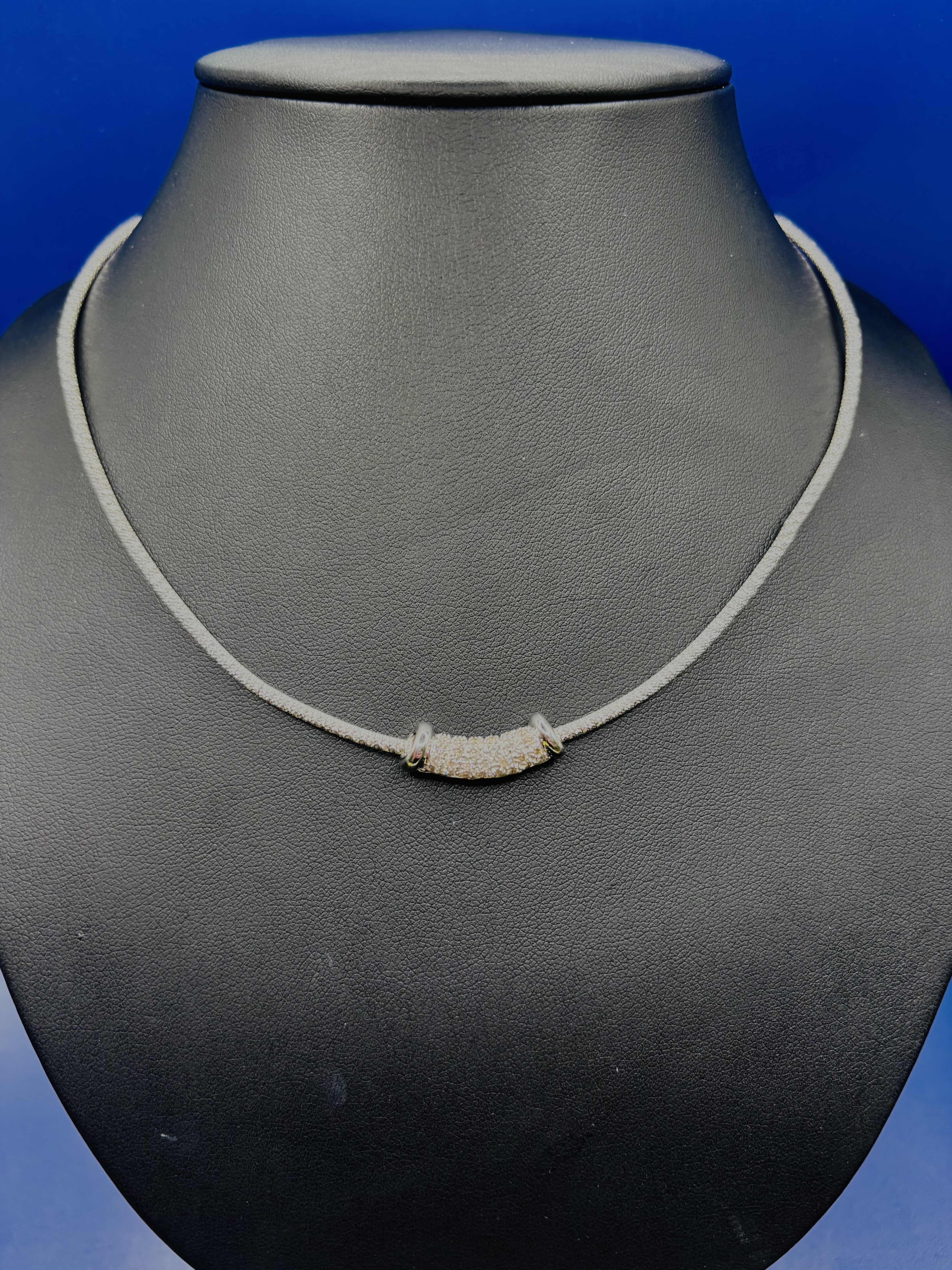 14kt White Gold Flexible Chain With Diamond Bar Pendant
