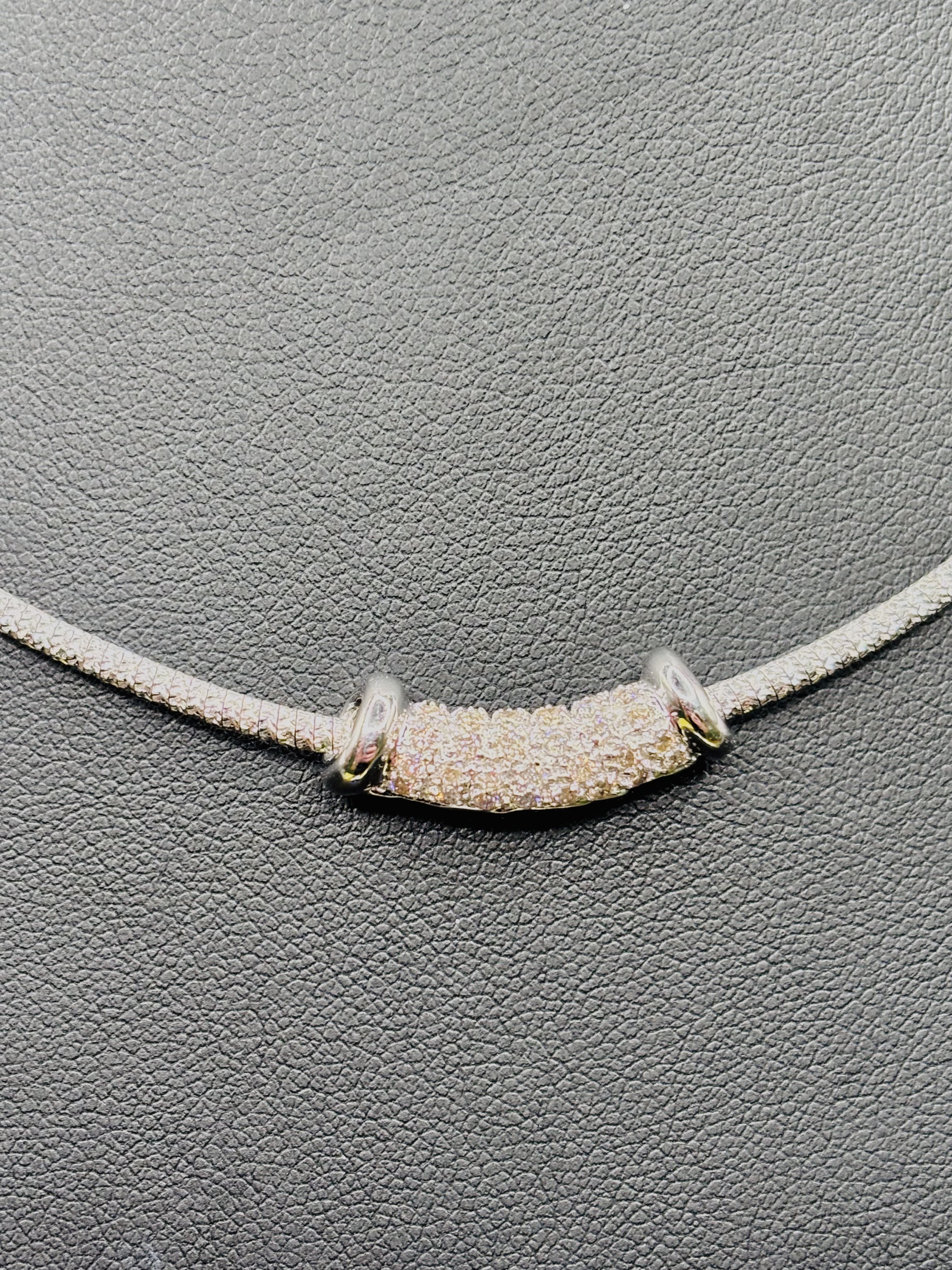 14kt White Gold Flexible Chain With Diamond Bar Pendant alternate view