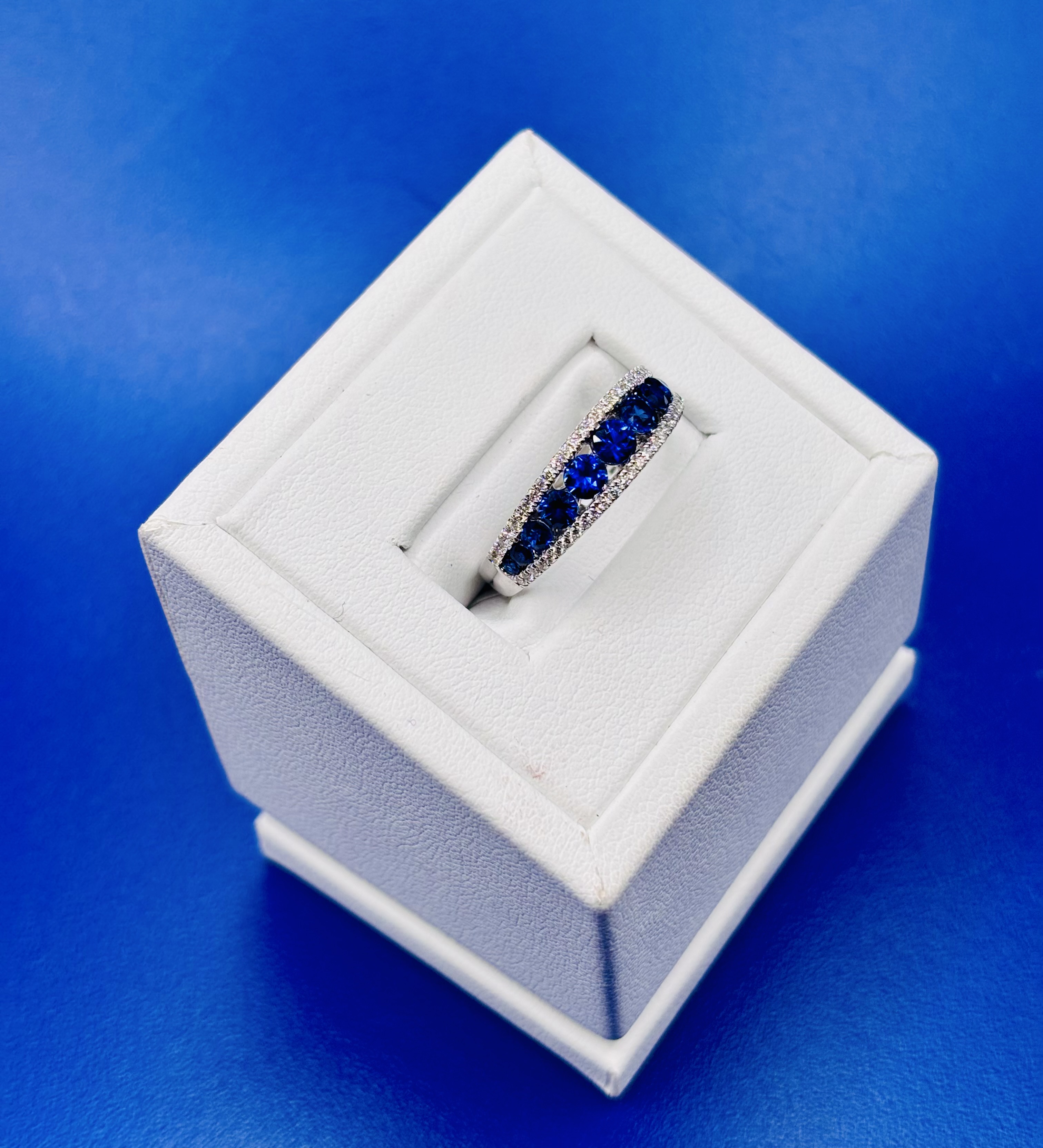 18kt White Gold Sapphire & Diamond Band alternate view